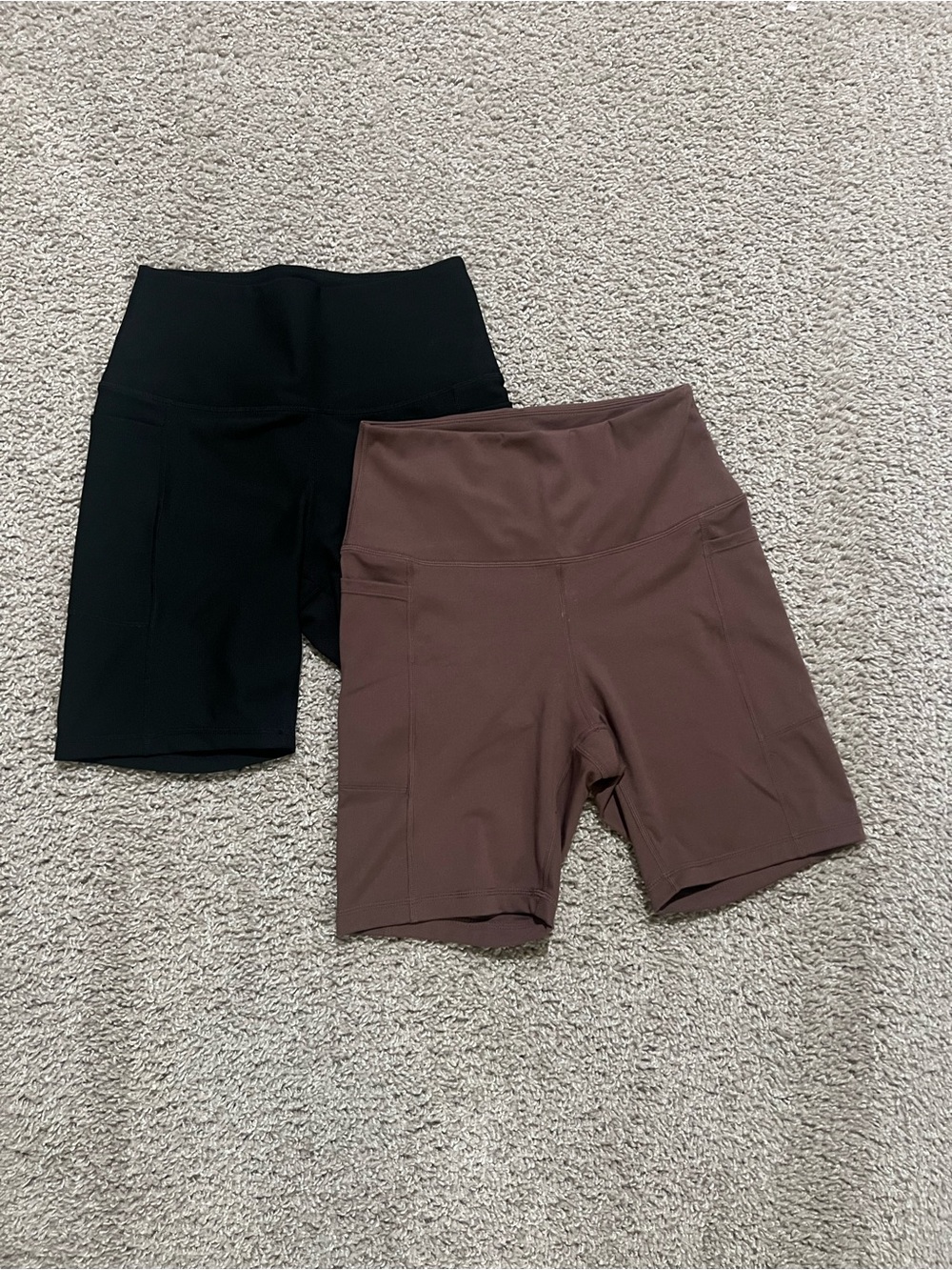 2-Pack High-Waist Women’s Bike Shorts - Black & Brown
